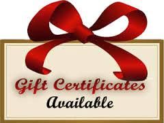 Gift certificates available