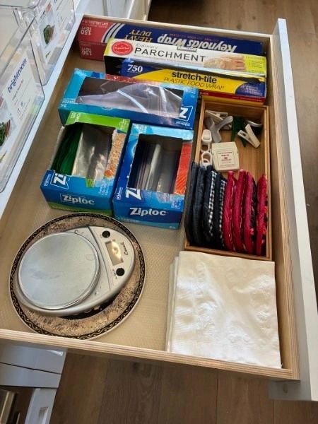 Baking and wrap drawer — kitchen remodel move-in