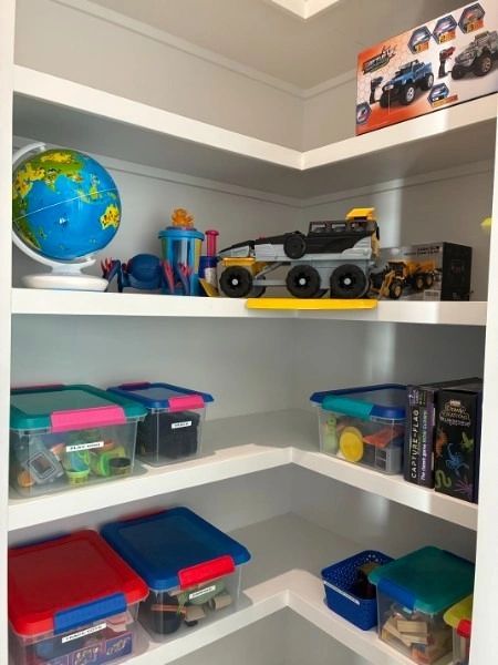 Kids' playroom closet — after