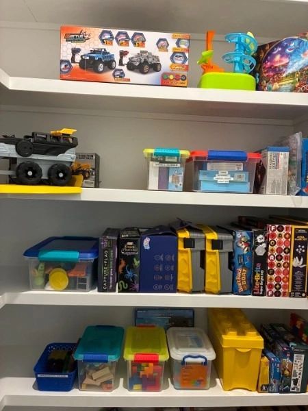 Kids' playroom — toy and craft storage (after)